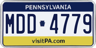 PA license plate MDD4779