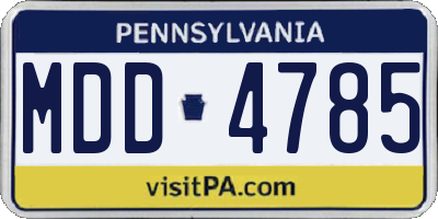 PA license plate MDD4785