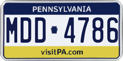 PA license plate MDD4786