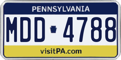 PA license plate MDD4788