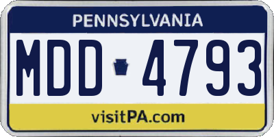 PA license plate MDD4793