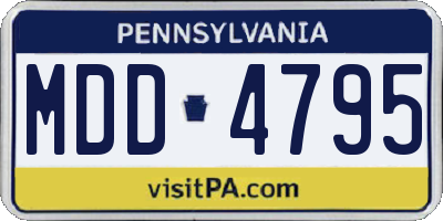 PA license plate MDD4795