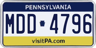 PA license plate MDD4796