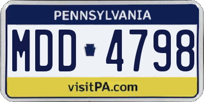 PA license plate MDD4798