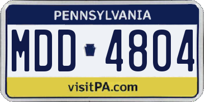 PA license plate MDD4804