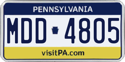 PA license plate MDD4805