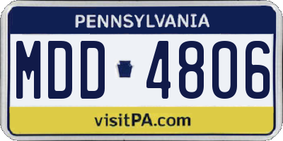 PA license plate MDD4806