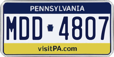 PA license plate MDD4807