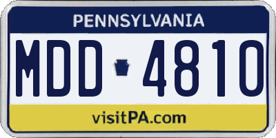 PA license plate MDD4810