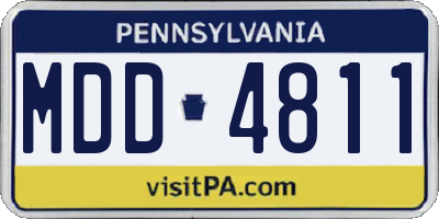 PA license plate MDD4811