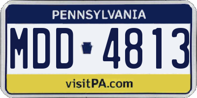 PA license plate MDD4813
