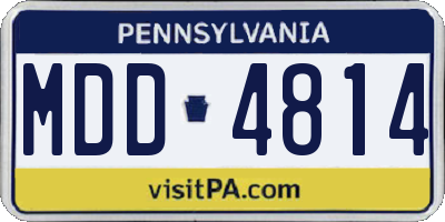 PA license plate MDD4814