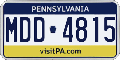 PA license plate MDD4815