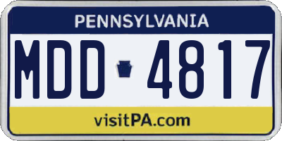 PA license plate MDD4817