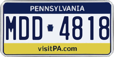 PA license plate MDD4818