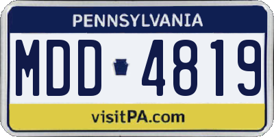 PA license plate MDD4819