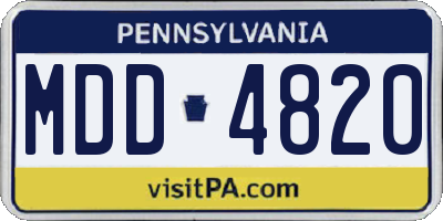 PA license plate MDD4820