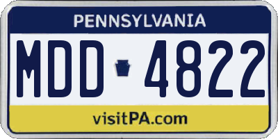 PA license plate MDD4822