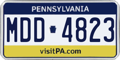 PA license plate MDD4823