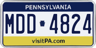PA license plate MDD4824