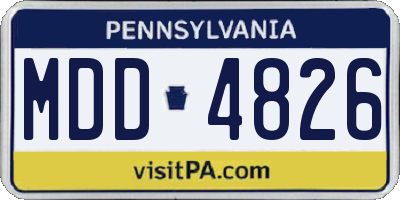 PA license plate MDD4826