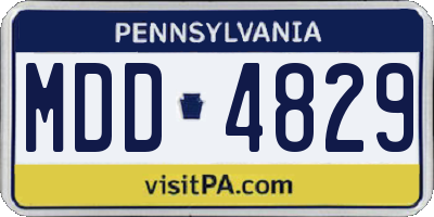 PA license plate MDD4829