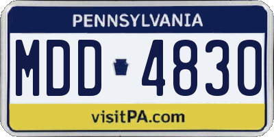 PA license plate MDD4830
