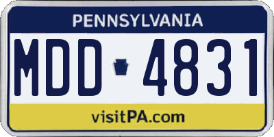 PA license plate MDD4831