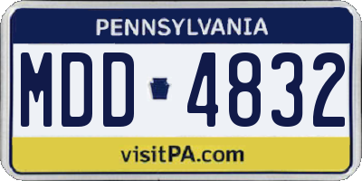 PA license plate MDD4832