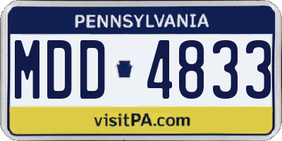 PA license plate MDD4833