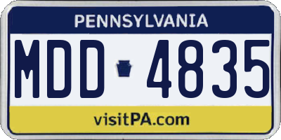 PA license plate MDD4835