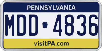 PA license plate MDD4836