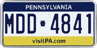 PA license plate MDD4841