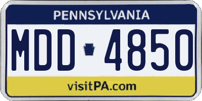 PA license plate MDD4850
