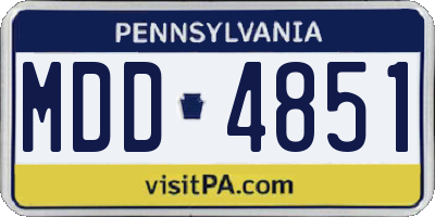 PA license plate MDD4851