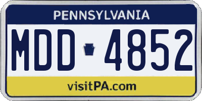 PA license plate MDD4852