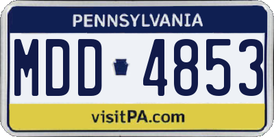 PA license plate MDD4853