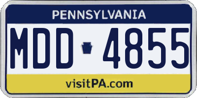 PA license plate MDD4855