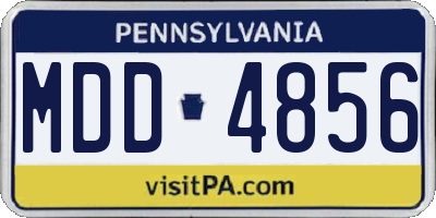 PA license plate MDD4856