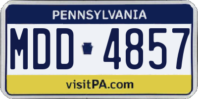 PA license plate MDD4857