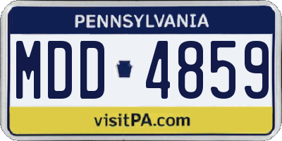 PA license plate MDD4859