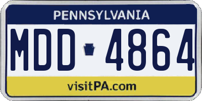 PA license plate MDD4864