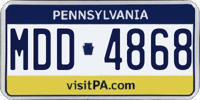 PA license plate MDD4868