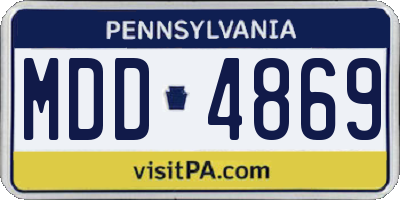 PA license plate MDD4869