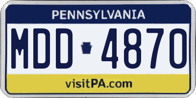 PA license plate MDD4870