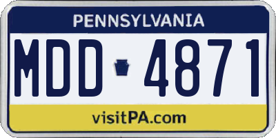 PA license plate MDD4871