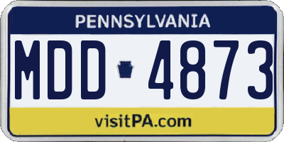 PA license plate MDD4873