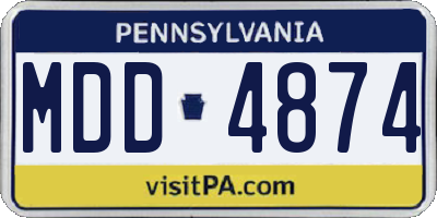 PA license plate MDD4874