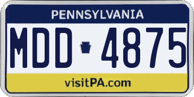 PA license plate MDD4875