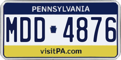 PA license plate MDD4876
